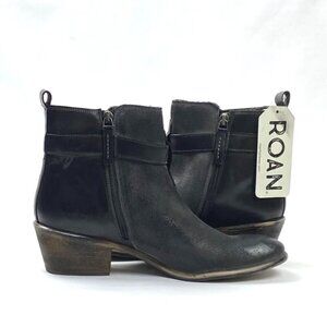 New Roan Uma Grey White BFS Hand Finished Full Grain Leather Booties. 8.5